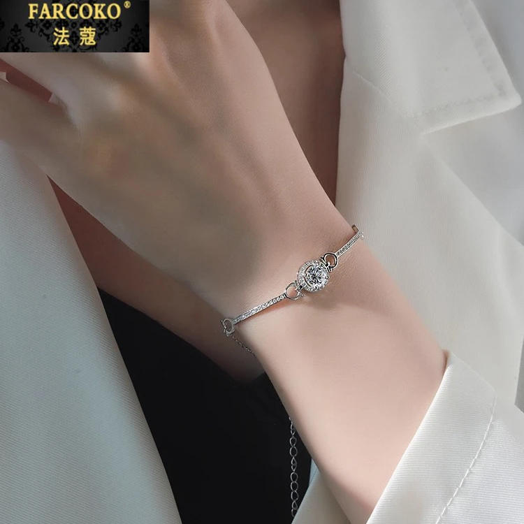 法蔻满钻圆包手链女款轻奢高级手链送女友老婆生日情人节礼物