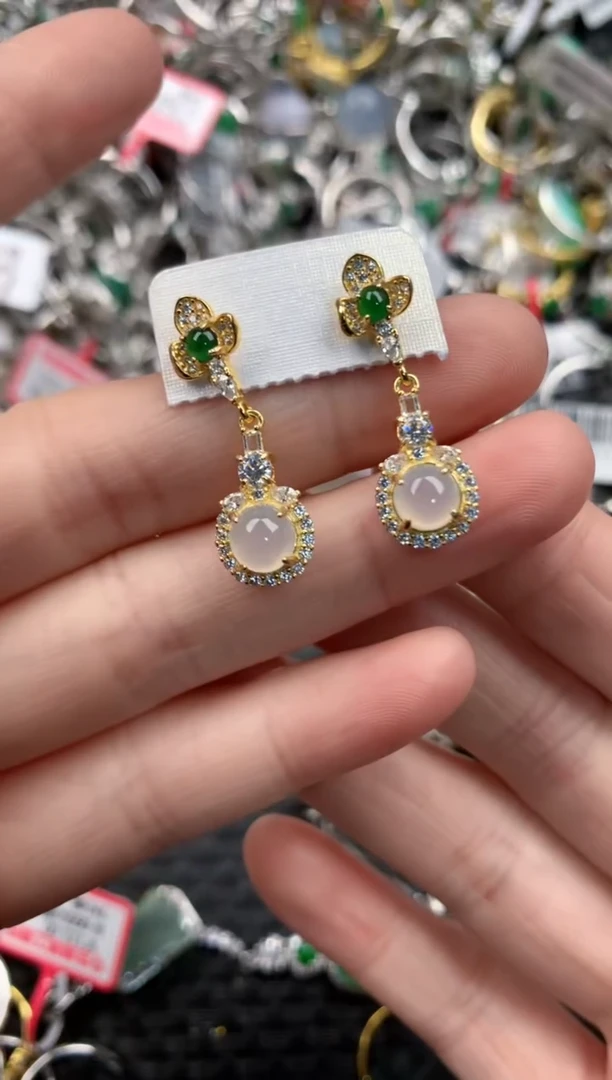 银S925镶嵌戒指翡翠11   9