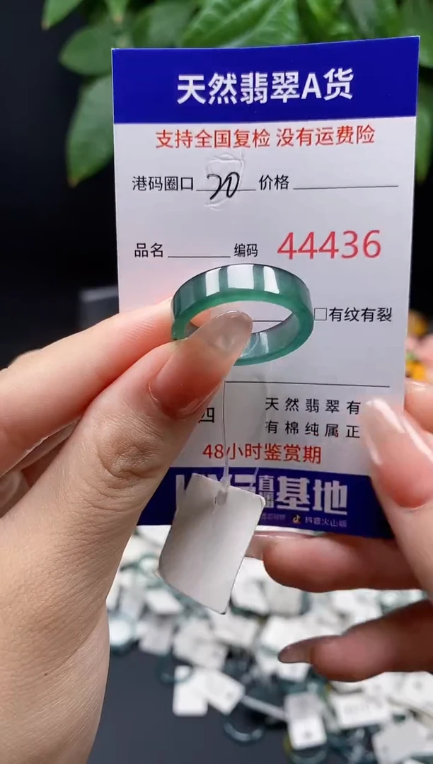翡翠戒指未镶嵌 天然翡翠戒圈4436