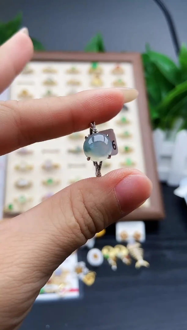 银S925镶嵌戒指翡翠12