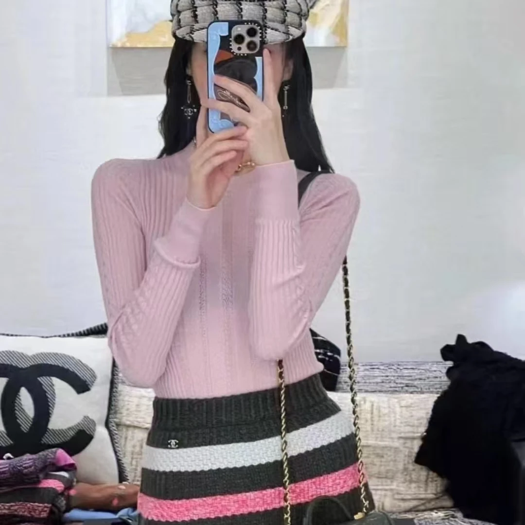 未使用 Chanel/香奈儿 粉色针织上衣/38