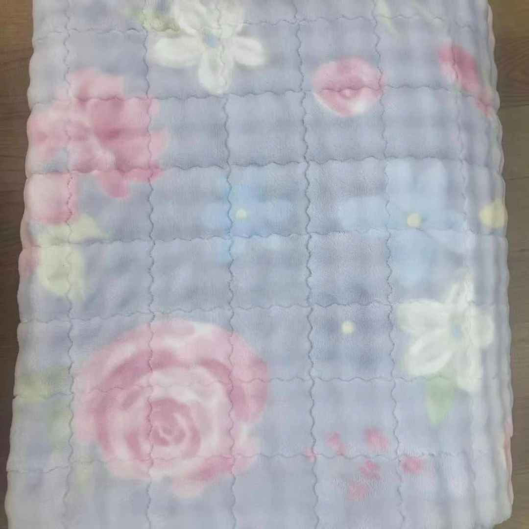 【蓝底玫瑰】200*230加厚绒毯
