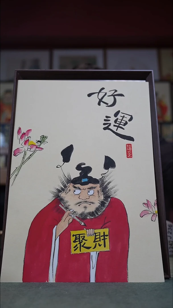 国画A3不落名绘画带框发货 232