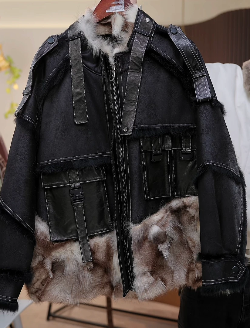 【茅茅专属】L22921皮毛一体皮草外套