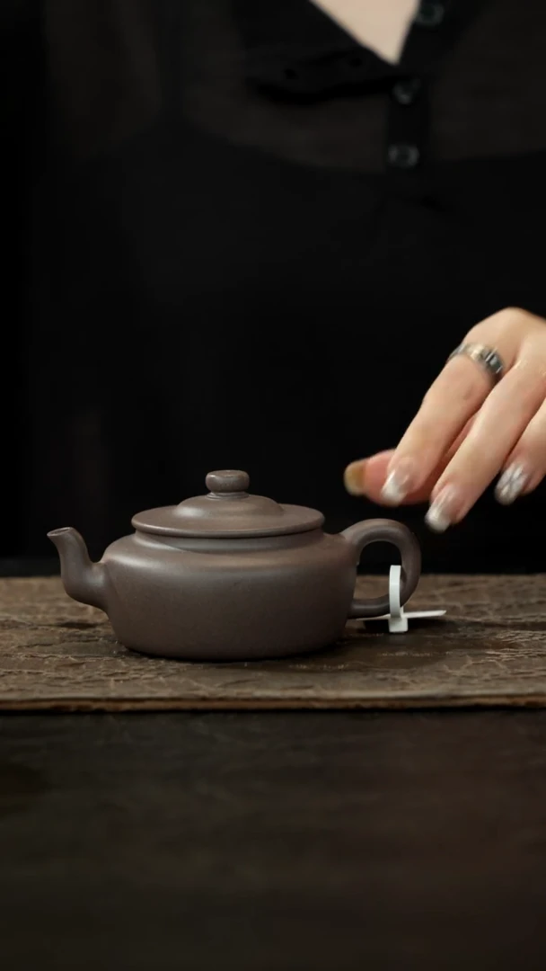 茶壶紫砂青灰紫泥旭帽（小）160cc