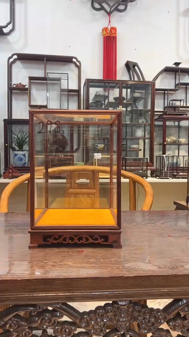 【闪购商品】东非黑黄檀（紫光檀）木艺玻璃罩298