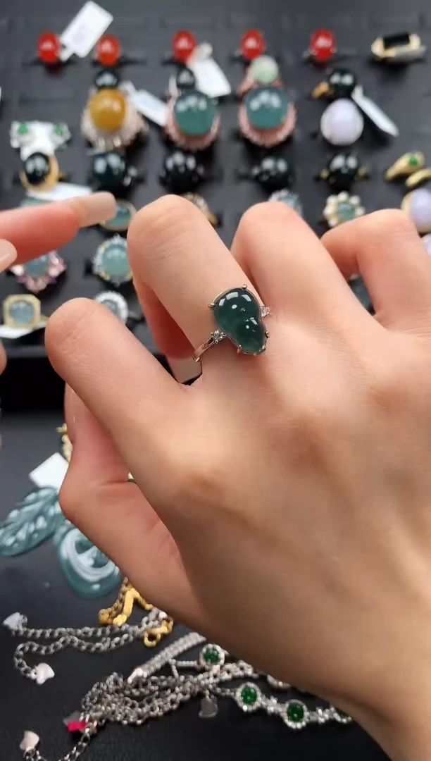 【闪购商品】翡翠戒指银S925镶嵌3564536