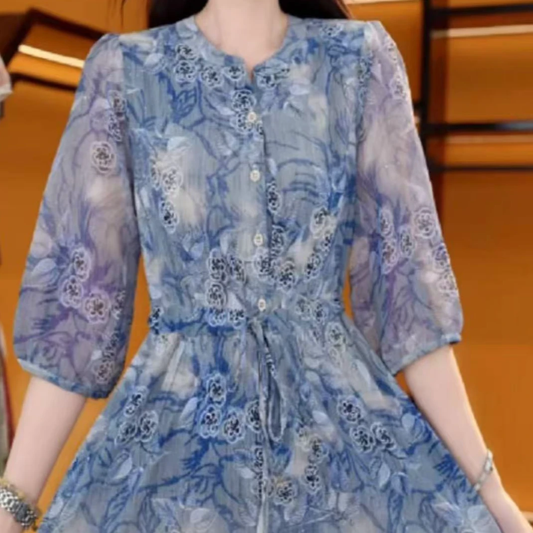 【蓝玫瑰】夏季女装气质连衣裙收腰显瘦休闲时尚裙子1151