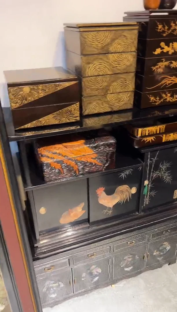 雕漆 落地博古架