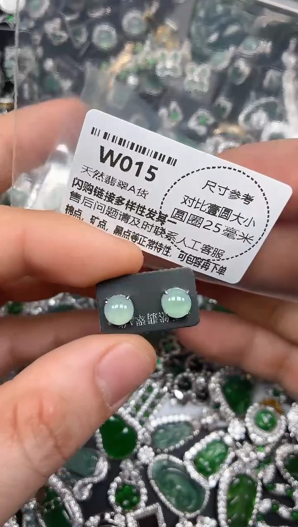 颈饰未镶嵌翡翠W015耳钉