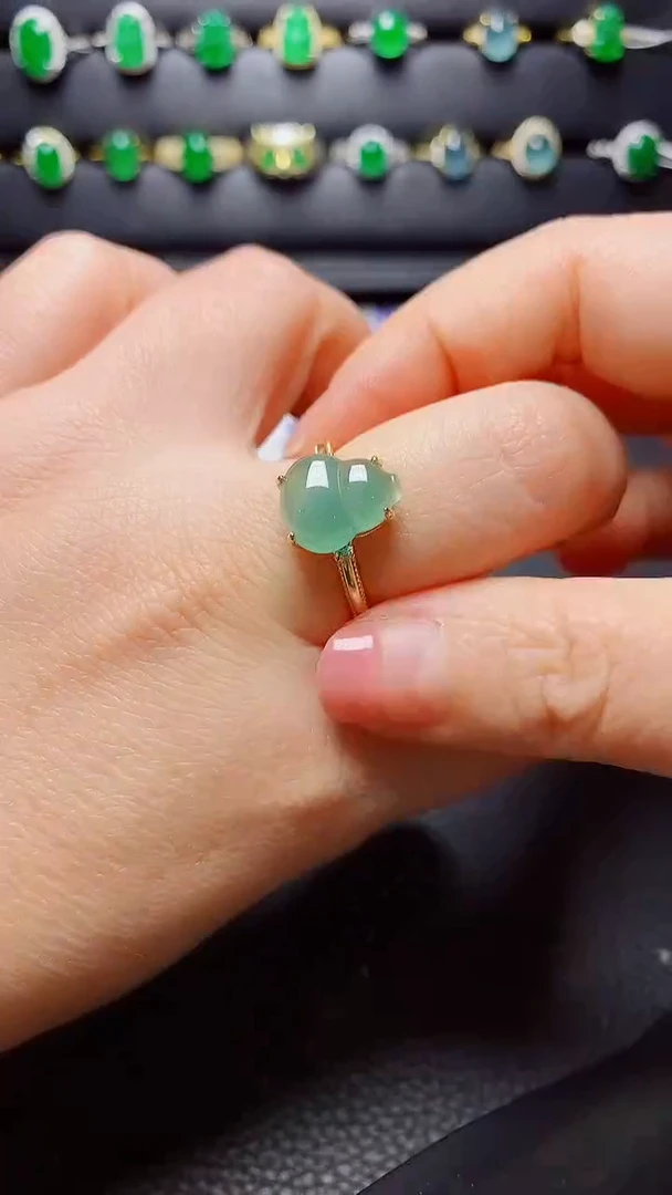 银S925镶嵌戒指翡翠天然翡翠A货s925银镶