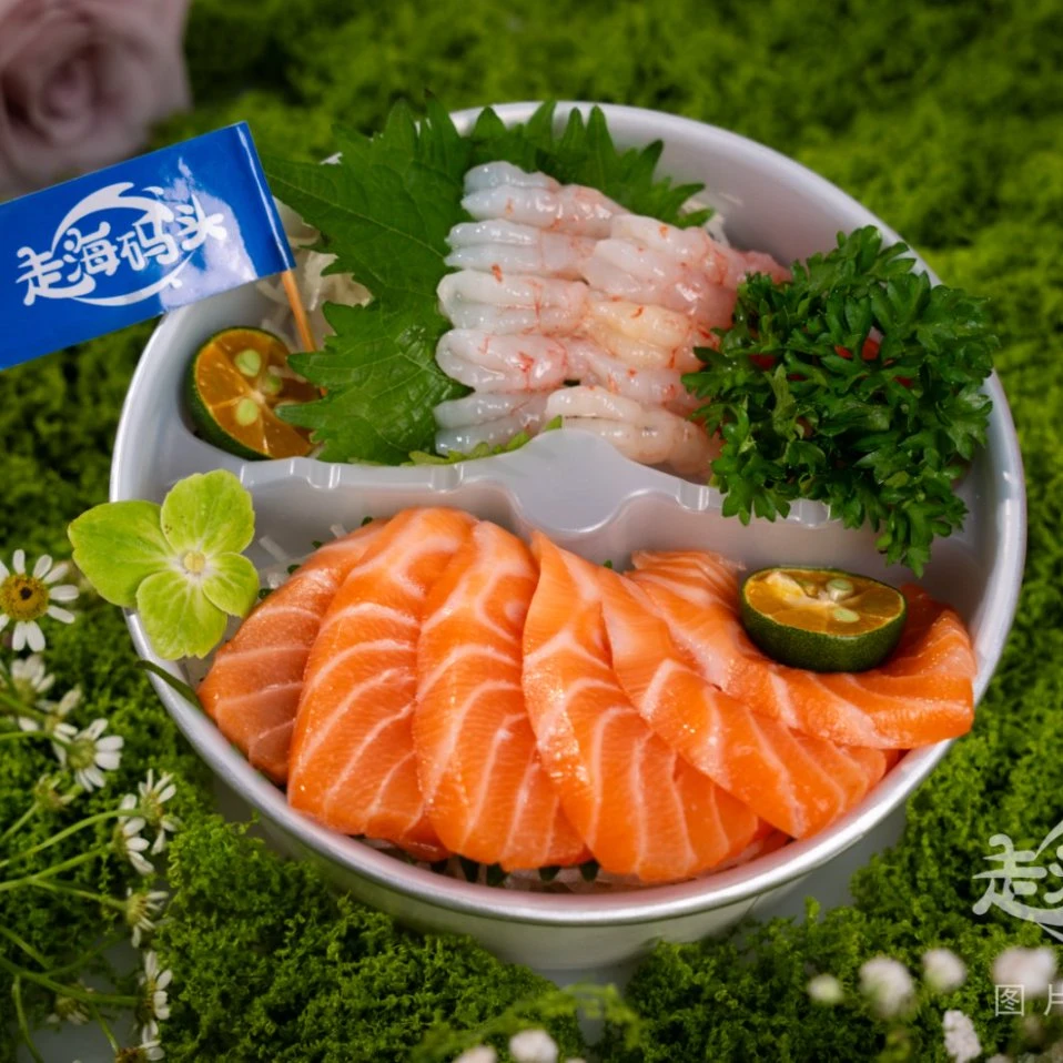 【走海码头南宁同城】挪威三文鱼双拼凤尾甜虾轻食尝鲜日料