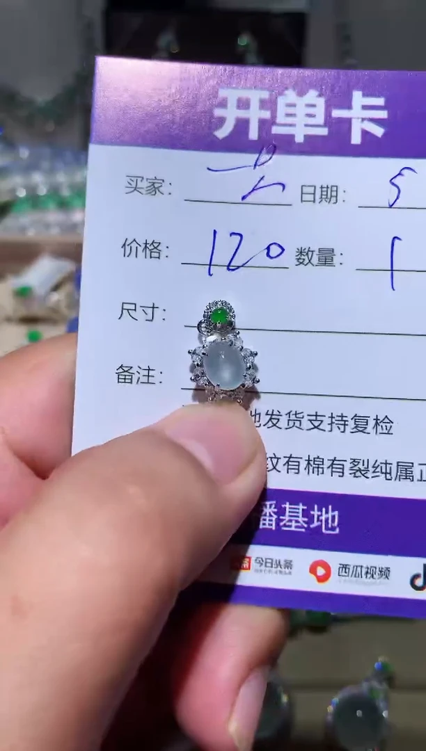 翡翠未镶嵌耳饰 一只胖芽芽