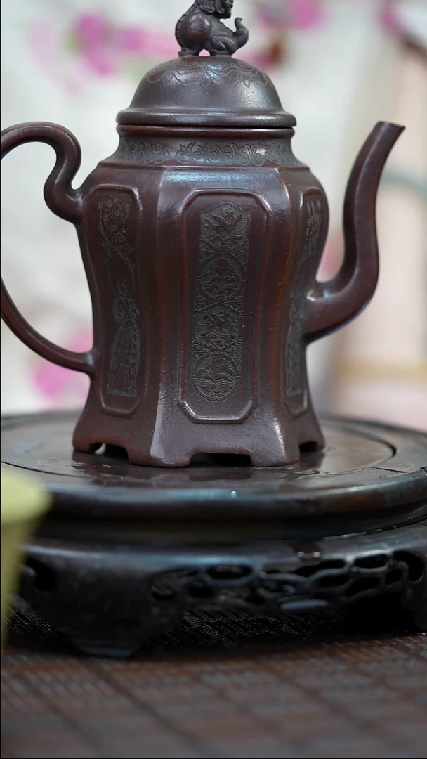 茶壶紫砂 宜兴紫砂岁颐传砂原矿全手12