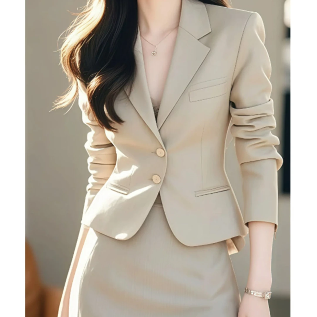 开春搭配一整套2025新款气质职场通勤西装收腰上衣半身裙两件套装