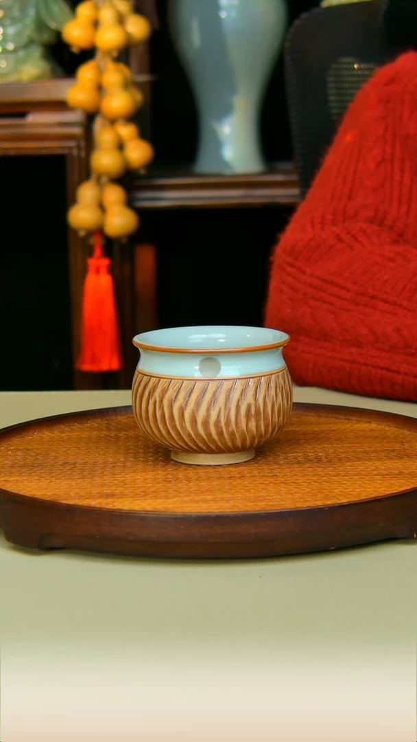 汝瓷重工杯子全手工原矿天青全手工