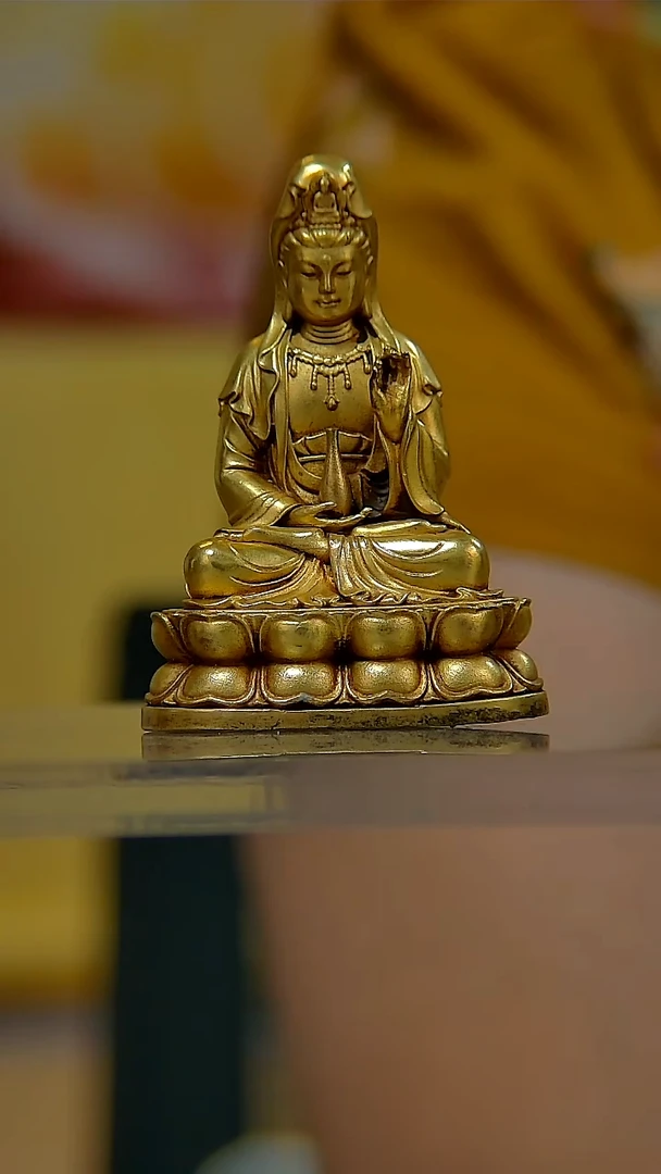 紫铜鎏金7公分观音-ZB