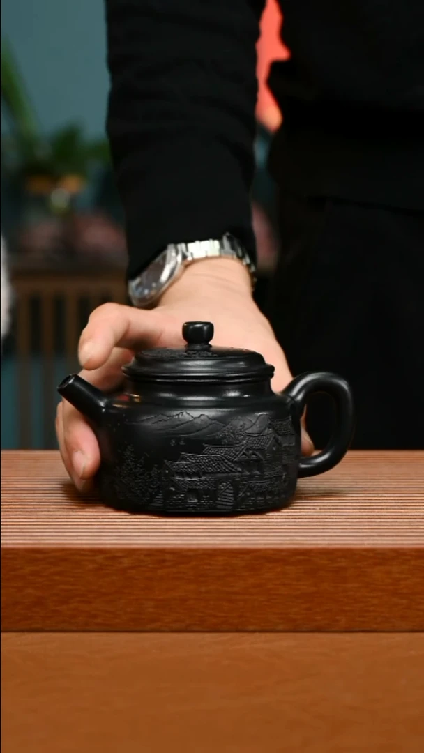 茶壶紫砂SFT精工满刻捂灰德钟443