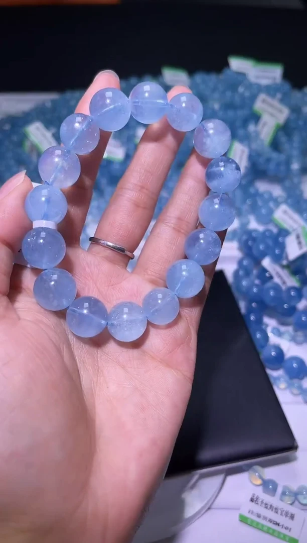 1海蓝宝石（处理）J056-13mm海蓝宝单圈-多样性发其一