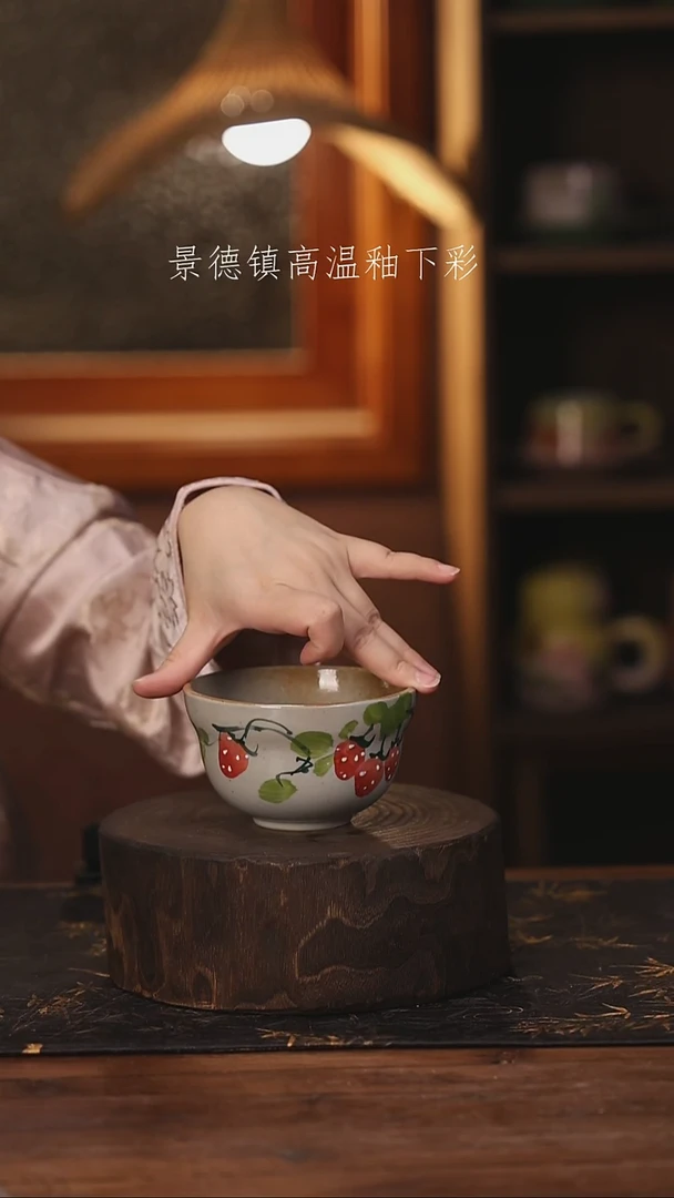 陶瓷景德镇高温釉下手绘陶瓷@L130@