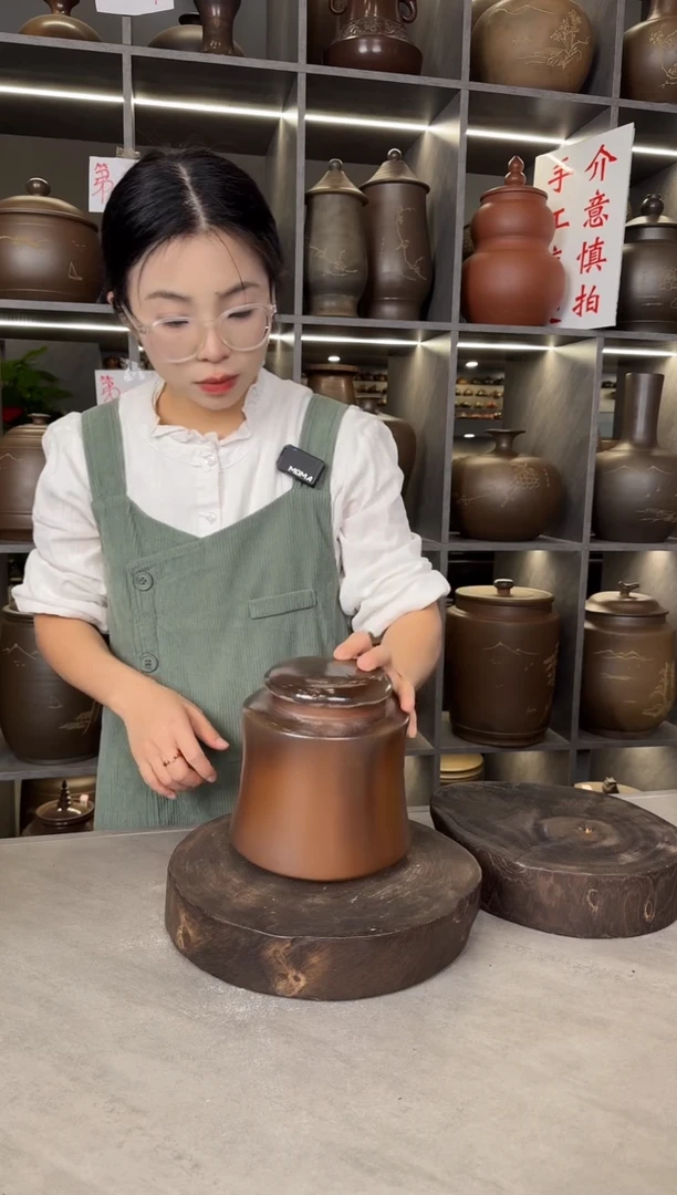 【闪购商品】罐本陶手作泥兴陶手工柴烧腰身罐8两装（瑕疵