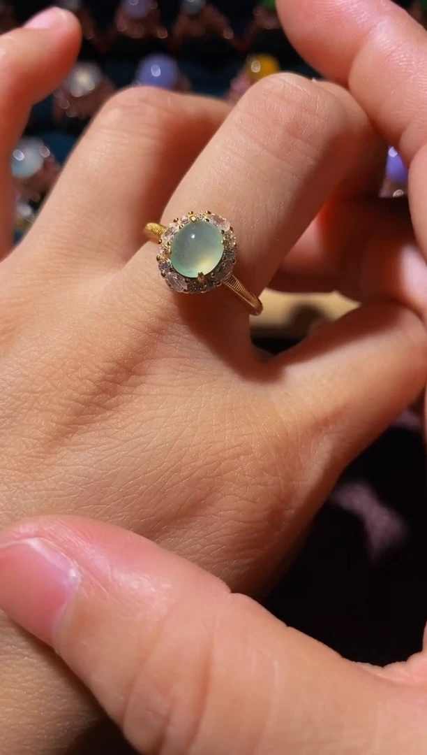 翡翠戒指银S925镶嵌..................