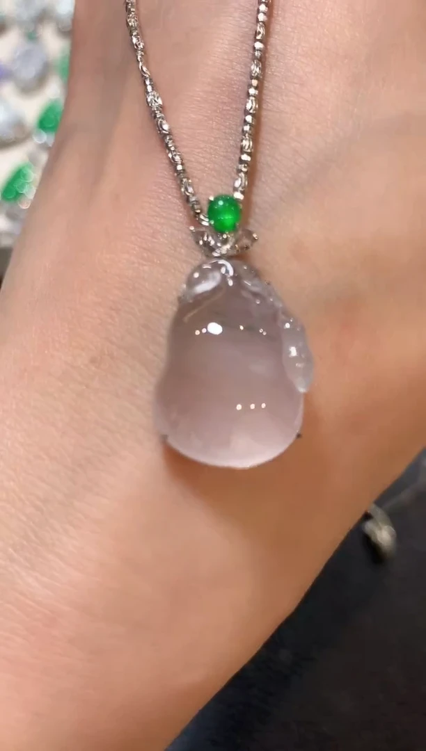 吊坠(不含链)18K金镶嵌翡翠n39