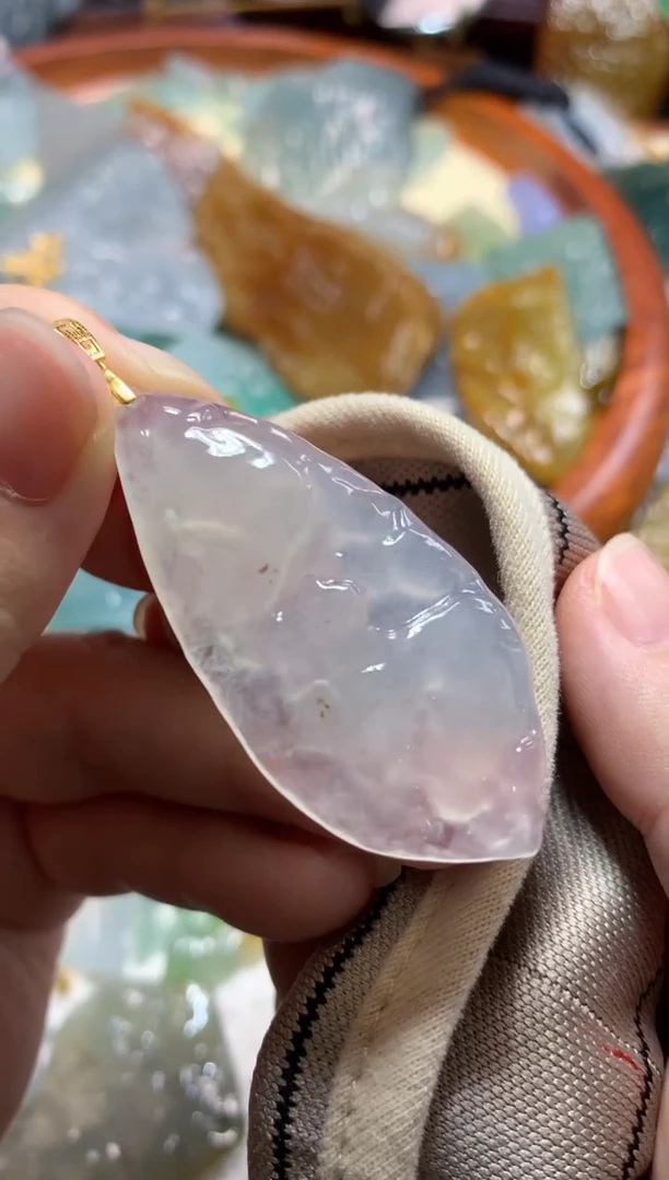 翡翠18K金镶嵌吊坠(不含链)吊坠