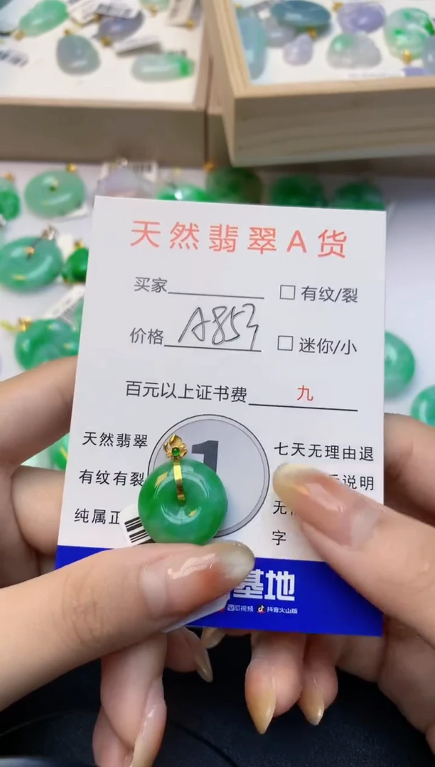 颈饰18K金镶嵌翡翠11111111