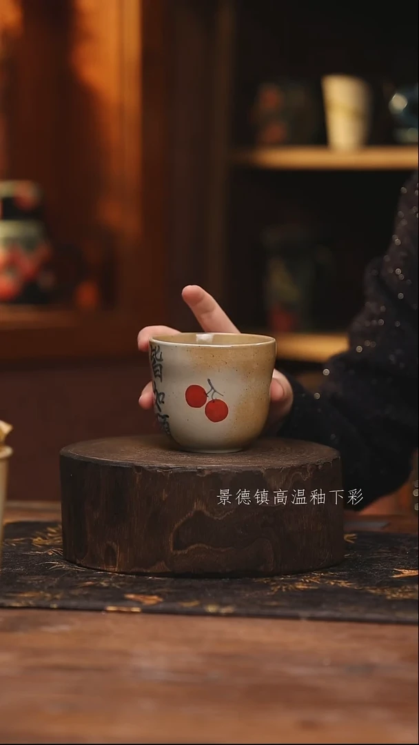 陶瓷景德镇高温釉下手绘陶瓷@L628@