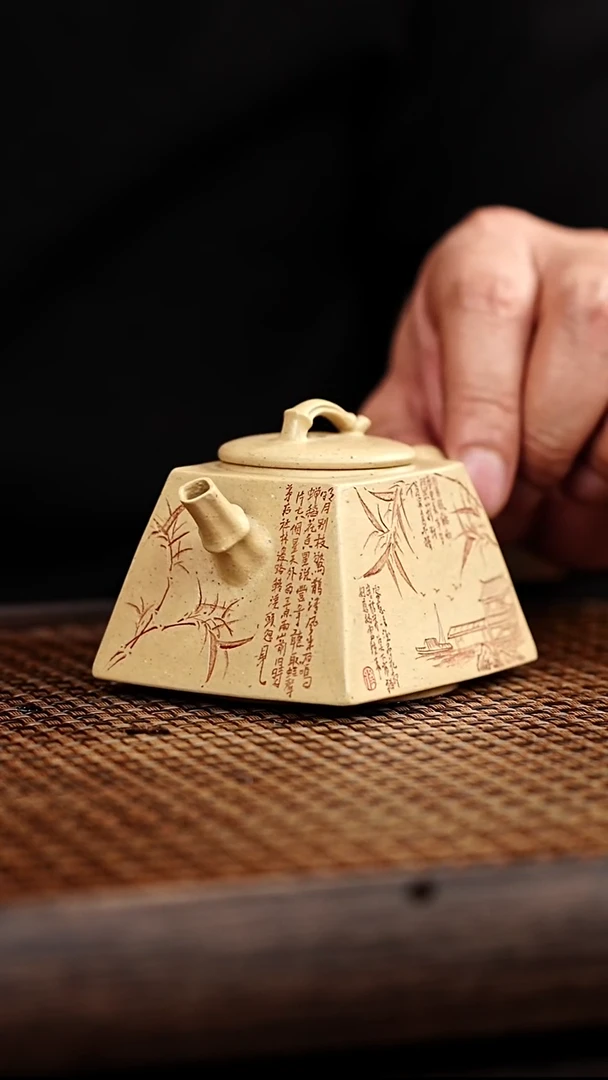 紫砂茶案宜兴悦茗壶紫砂 冰窖本绿 听雨