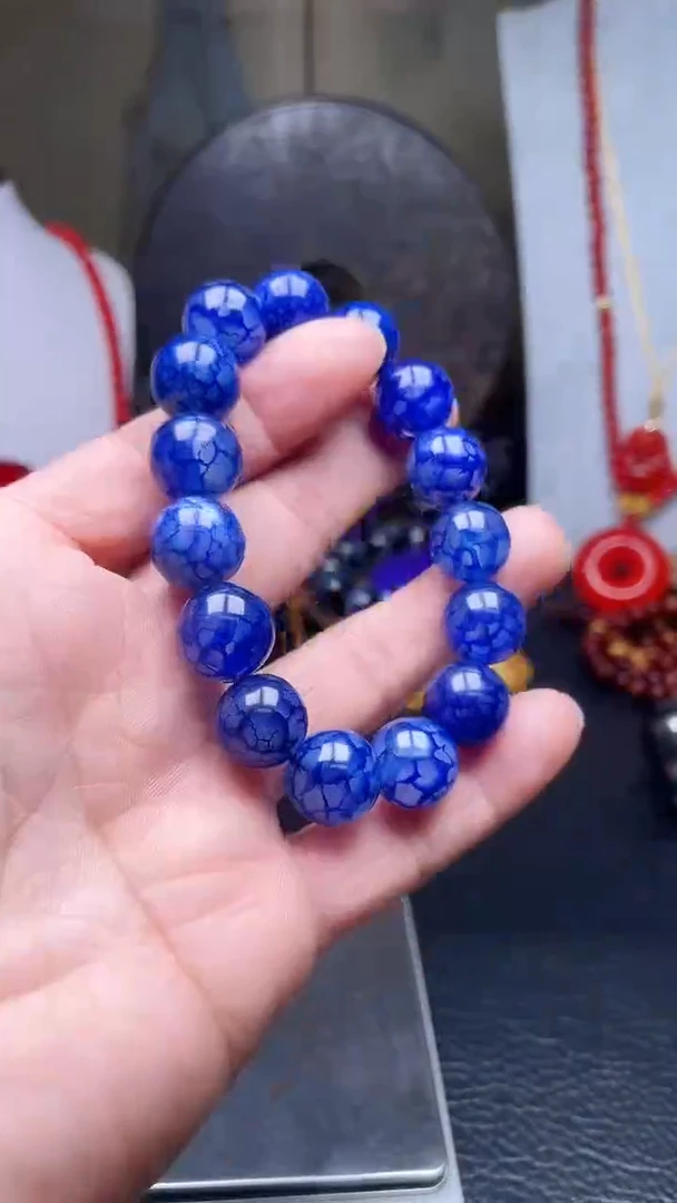 未镶嵌手链玛瑙/玉髓天然珠宝蓝地紫龙晶【多样性拍一发一】
