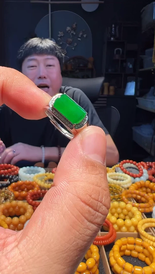 银S925镶嵌手串翡翠挂件