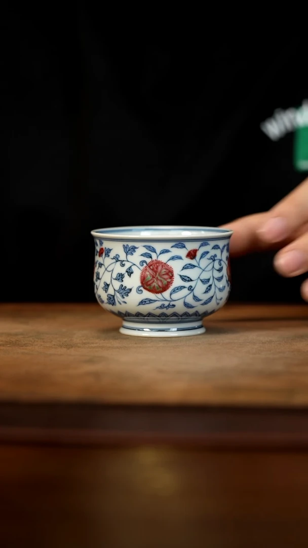 【闪购商品】釉里红缠枝炉式单杯