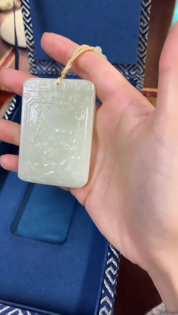 颈饰未镶嵌和田玉和田玉挂件子冈牌