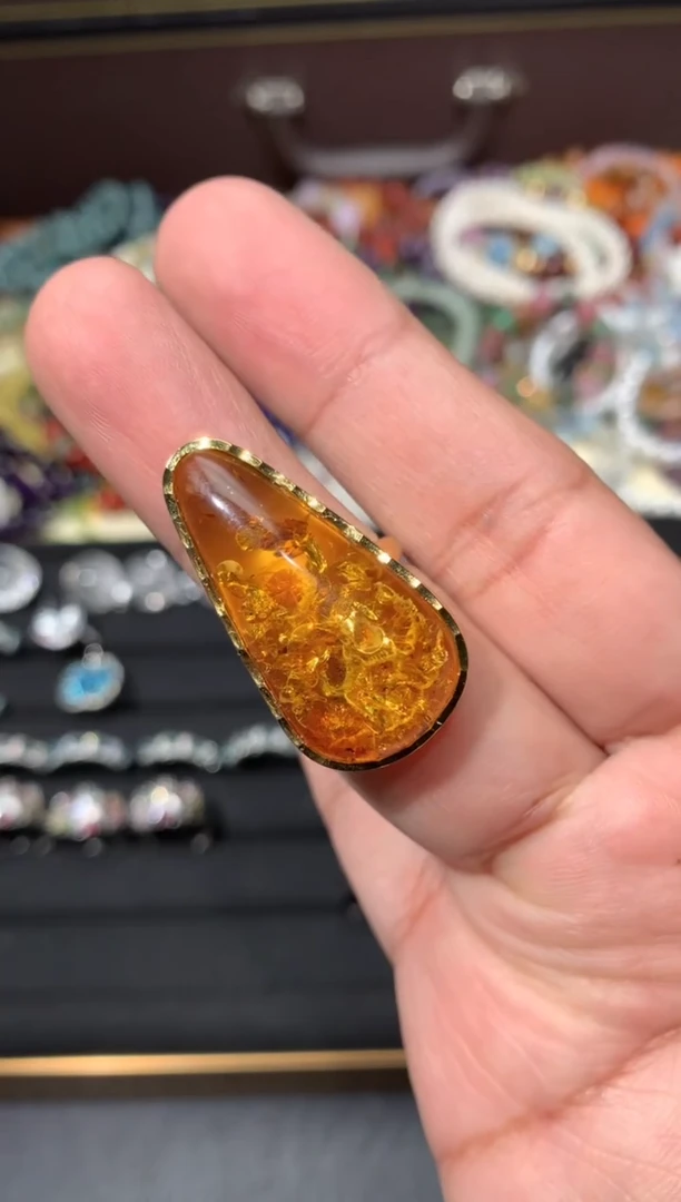 未镶嵌琥珀戒指F127
