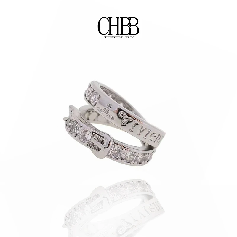 橙画 合金戒指 镶嵌 双层皮带