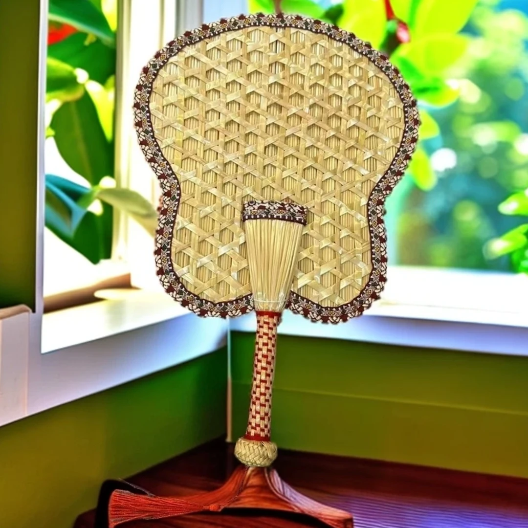 ZQQ93家用纯手工编织夏天葵扇花边芭蕉扇37cm*23.5cm