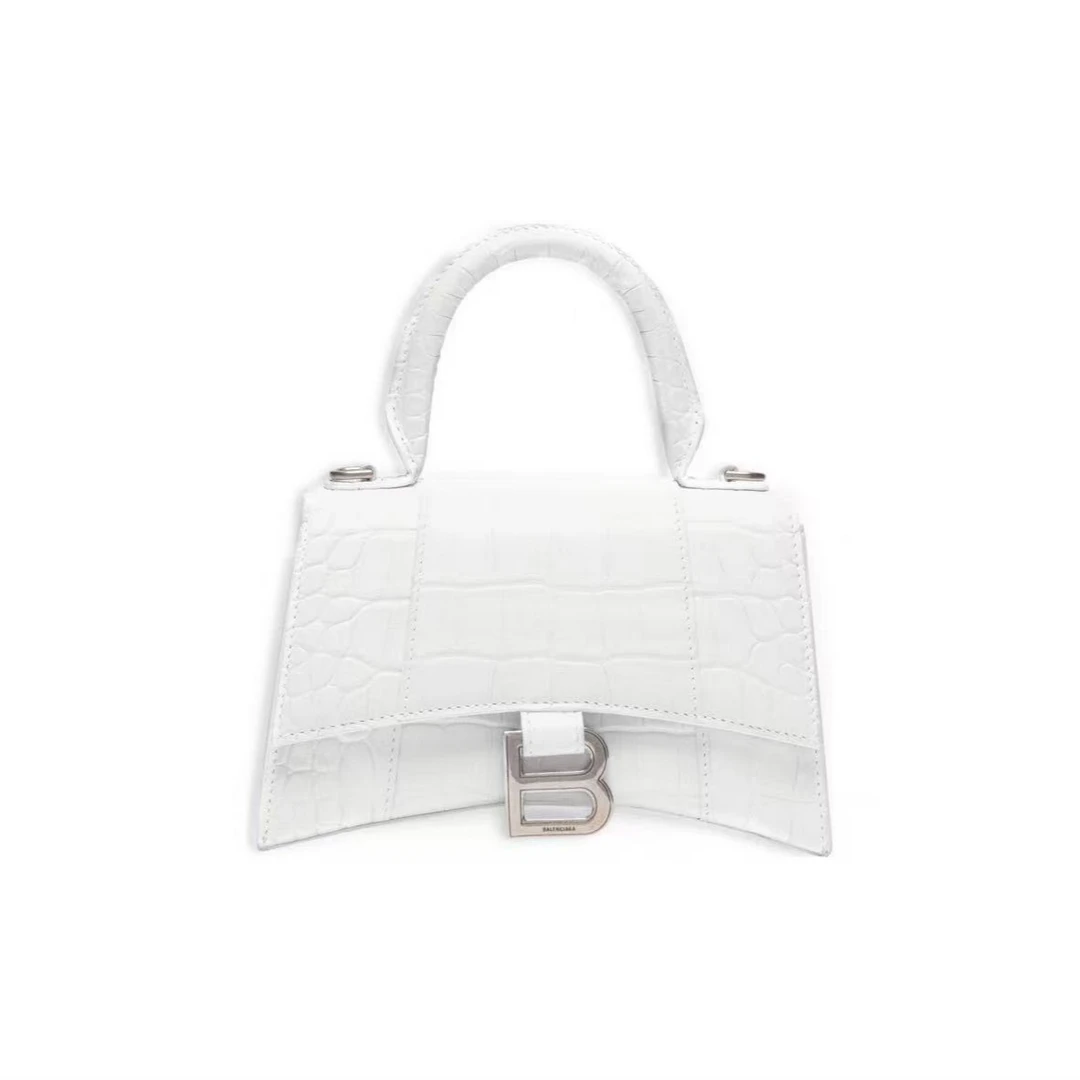 95新 Balenciaga/巴黎世家 白色沙漏包女士手提斜挎包简约 hn071