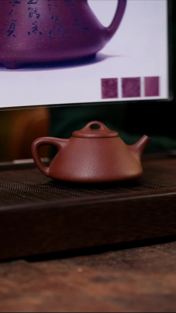 宜兴紫砂桃花泥子冶石瓢