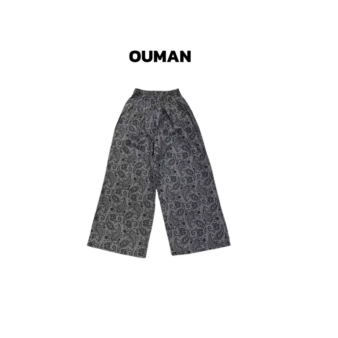 欧漫家【亚麻花裤】定制夏季粗织亚麻阔腿裤