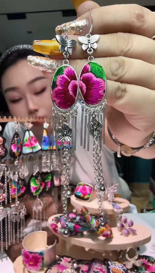 刺绣纯手工民族风耳环