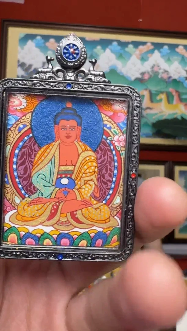 吊坠阿弥陀佛-热贡元旦唐卡画院 娜娜