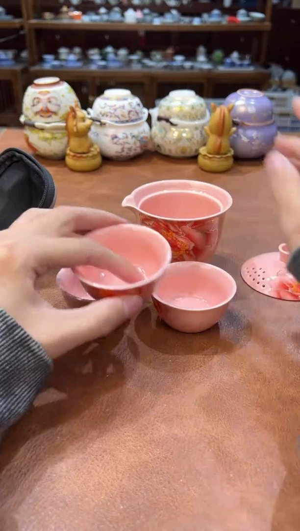 真的很便宜会开片的旅行茶具