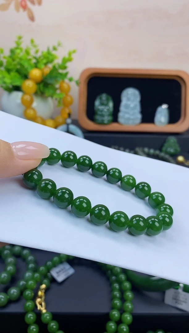 未镶嵌手串和田玉（碧玉）高阶和田碧玉10MM手串