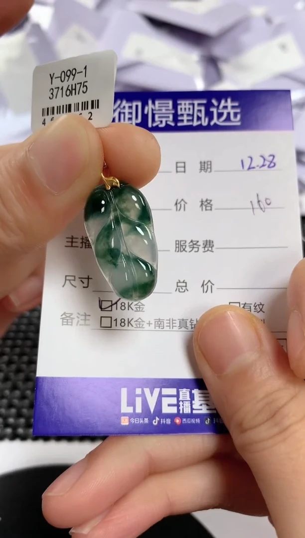 颈饰18K金镶嵌翡翠h*i15