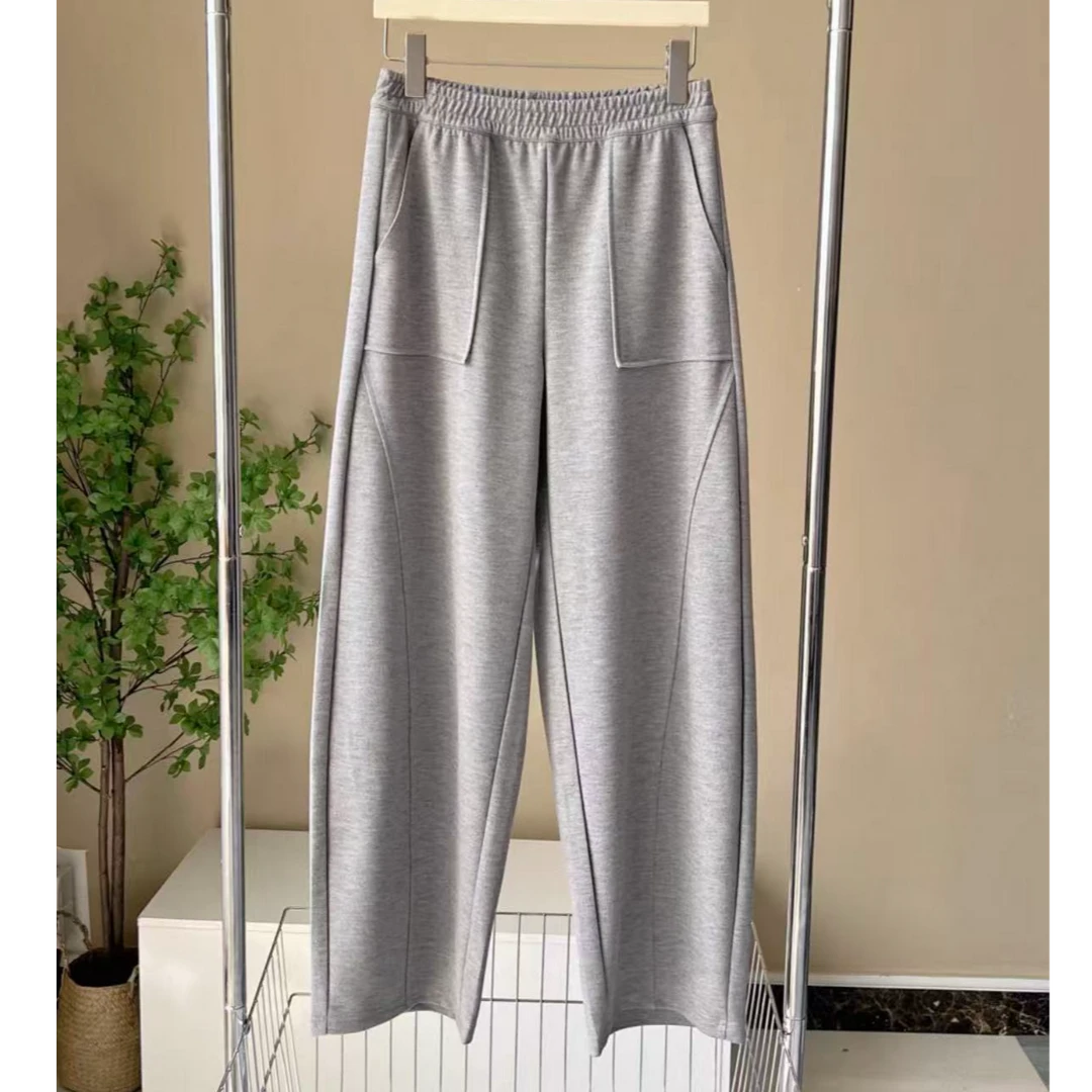 8954-女士贝尔（浅灰）（内羔绒）防风直筒工装裤