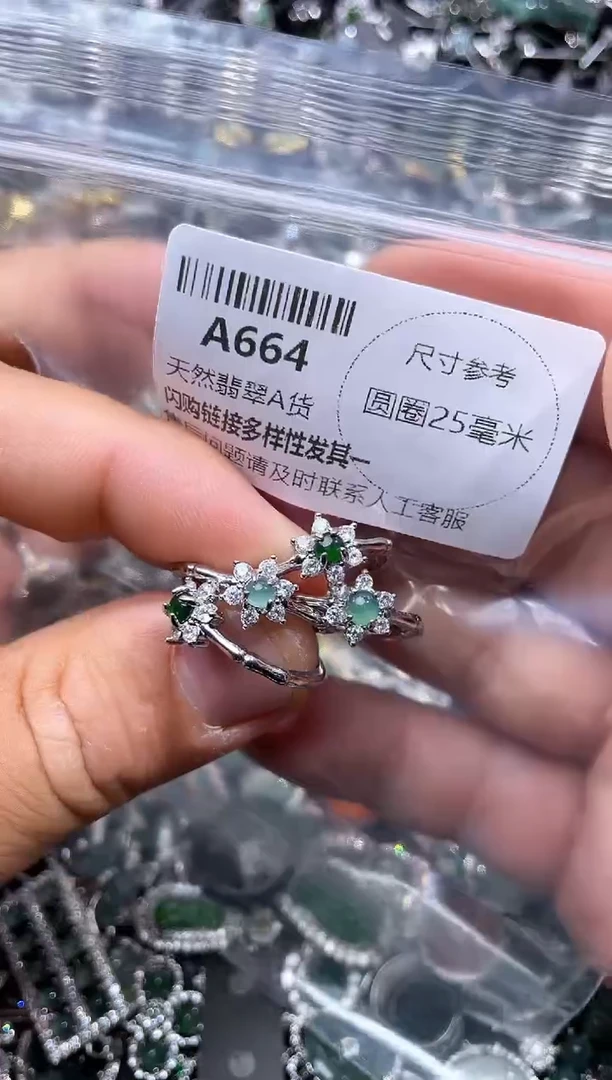 【闪购商品】翡翠颈饰未镶嵌A664戒指 多样性发其二