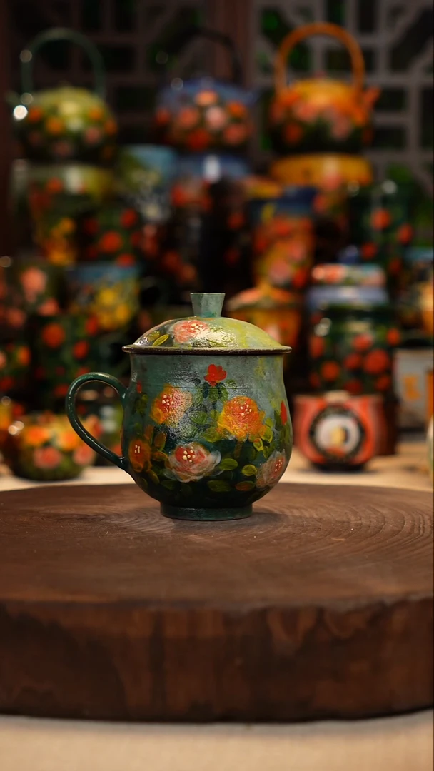 紫砂油画手绘釉下彩