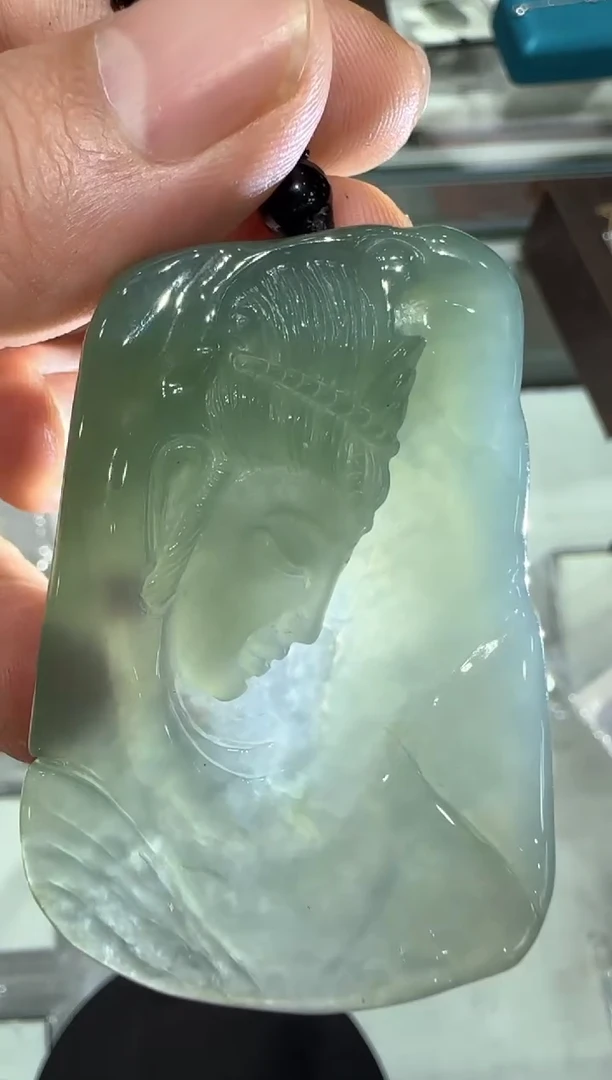 翡翠挂件未镶嵌A货翡翠孤品国雕谢林工